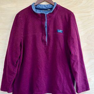L.L. Bean Ladies Purple/Maroon 1/4 Button Rugby Shirt
